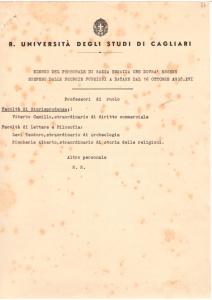 Archivio Storico dell’Università di Cagliari, Università degli Studi di Cagliari, Regia Università degli Studi di Cagliari, Sezione II, Carteggio (1901-1946), s. 1.39 (1938), b. 299, n. 308